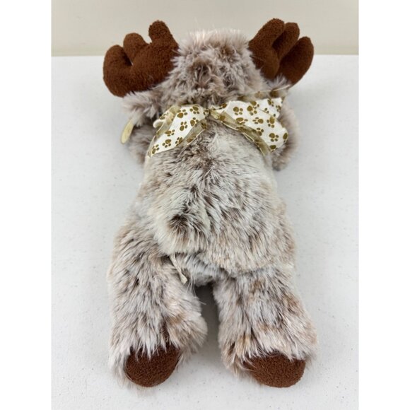 B&D Bear Company Floppy Plush Moose Stuffed Animal With Bow Soft Cuddly Toy Brow - Picture 4 of 9